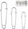 48 PCS Heavy Duty Safety Pins Assorted Sizes – 2", 2.8", 3" Large Strong Safety Pins, Durable Bulk Pack for Clothes, Blankets, Crafts, and Kilts (Stainless Steel)